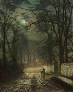 John Atkinson Grimshaw, Moonlit Lane, 1873